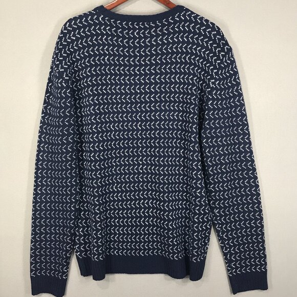 Daisys Boutique Sweater Men's Large Blue Knit Pullover Crew Christmas Ho Ho Ho - Picture 2 of 13